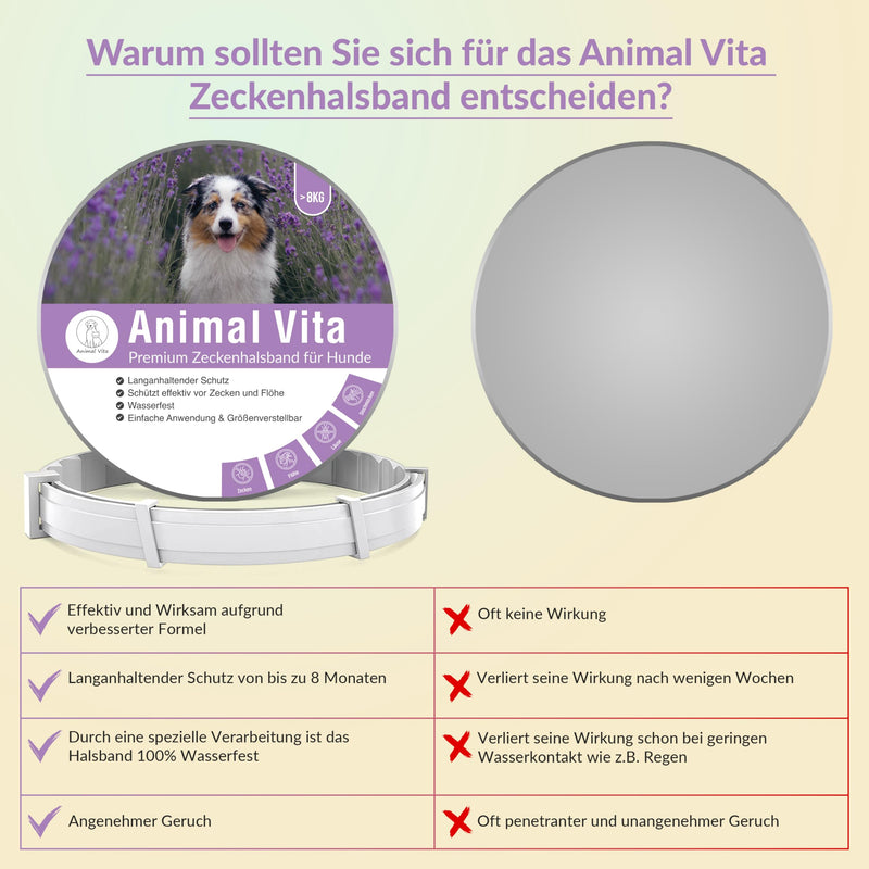 Animal Vita® Lavender tick collar for dogs [Effective protection against vermin] waterproof and adjustable - up to 8 months of tick protection with 100% natural ingredients, lavender - BeesActive Australia