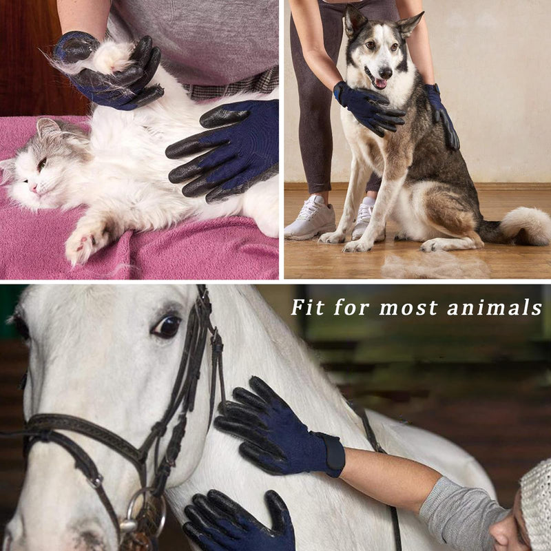 Glove Hair Removal Gloves for Dogs Cats, Pet Care Fur Change Care Cleaning Gloves Pet Brush Grooming Gloves Pet Massager, One Pair, Black - BeesActive Australia