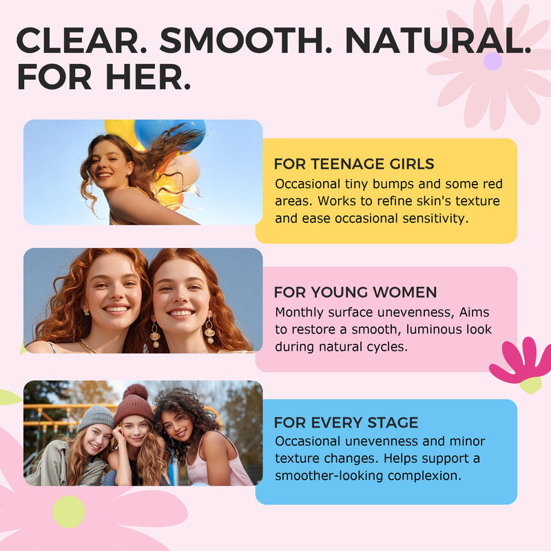 Spearmint Supplement Gummies for Women & Teen Girls, Pure Complexion, 60ct | Organic Spearmint Gummies with Vitamins, Chromium & Zinc, Green Tea Extract, Clear & Healthy Skin Support, Sugar-Free