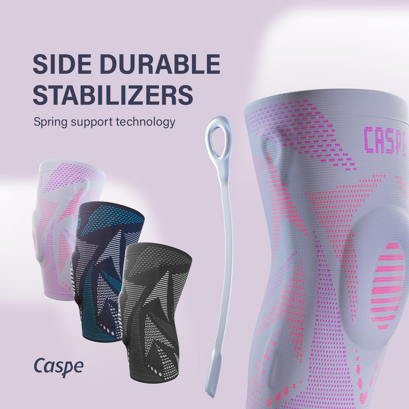 Caspe 1 Pack Compression Knee Brace for Women & Men – Pain Relief Support with Patella Gel Pads & Side Stabilizers – Knee Sleeve for Running, Workout & Arthritis (Pink, Small) Pink