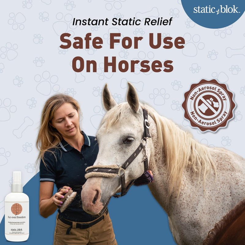 Static Blok Anti-Static Spray for Pets - Instantly Zaps Away Static Cling, Flyaways, and Shocks - All-Natural Static Eliminator Spray for Horses, Dogs, Cats and Home - 8oz - BeesActive Australia