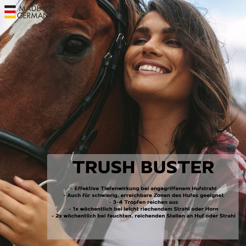 Gustav Optenplatz Thrush Buster Liquid Special, hoof care for horses, intensive frog care for thrush on the hoof horn with horn-strengthening effect, easy to apply, without biocide, anti-doping (59ml) - BeesActive Australia