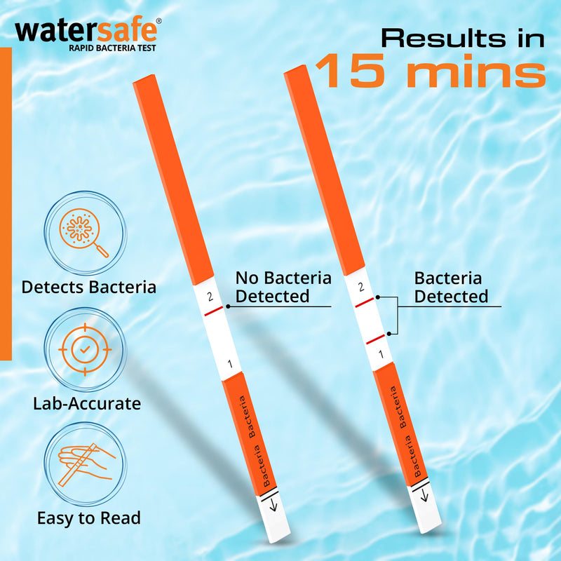 Watersafe Pool and Spa Rapid Bacteria Test, Test Strips to Detect Down to 1 Bacteria/μL in 15 Minutes, Including E. coli and Salmonella, Single Test - BeesActive Australia