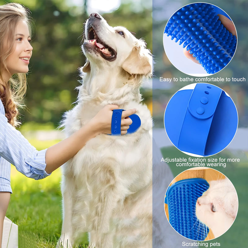 QGGTQG Rabbit Grooming Set 8 Piece Small Animal Grooming Set with Pet Trimmer, Nail Clippers, File, Pet Massage, Bath Glove, Flea Comb for Cats, Puppies, Rabbits, Hamsters (Blue) Blue - BeesActive Australia