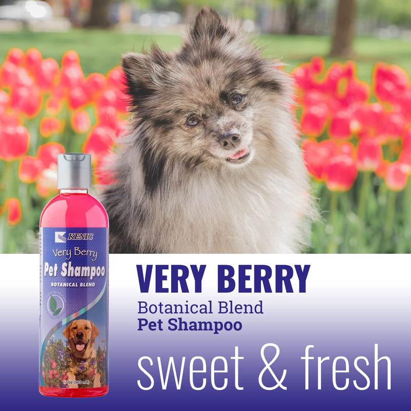 Kenic Very Berry Botanical Blend Dog Shampoo, Natural Moisturizer & Exfoliate for A Deep Restorative Clean, Made in USA, Soap & Paraben Free,Pink - PawsPlanet Australia