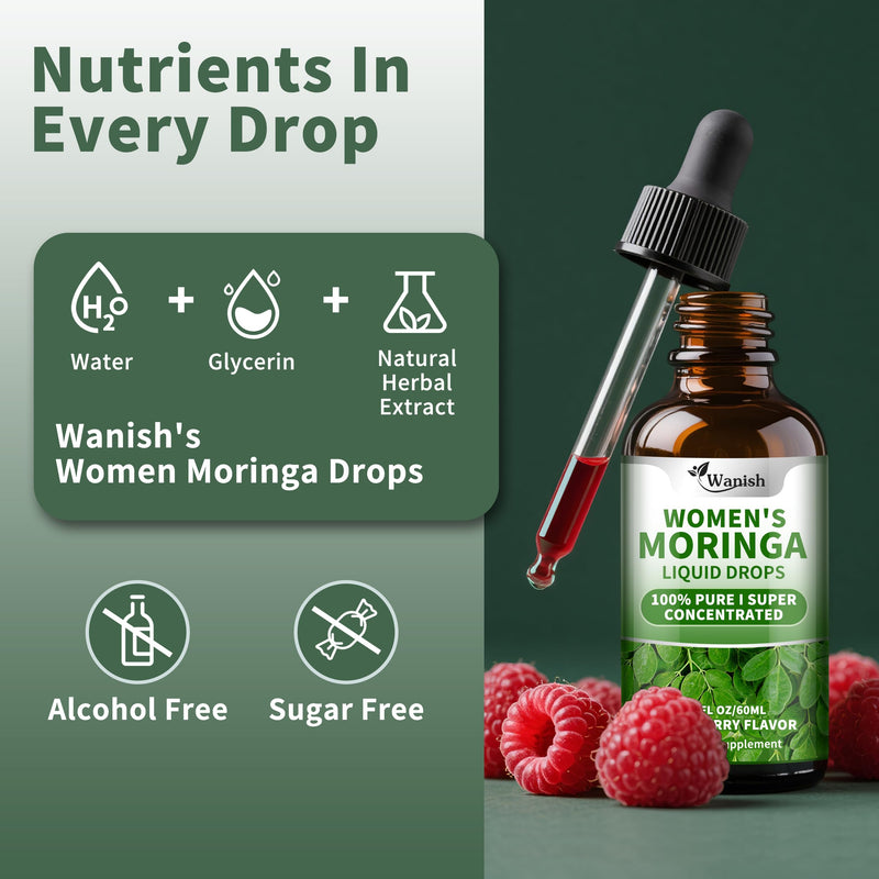 2 Pack（4 Fl Oz） Moringa Liquid Drops 800 mg For Women- with Moringa Oleifera Leaf Extract, Turmeric Root Extract, Olive Leaf, Black Pepper, Vitamin C & E，Antioxidant, Energy and Immunity Support. 2 Fl Oz (Pack of 2)