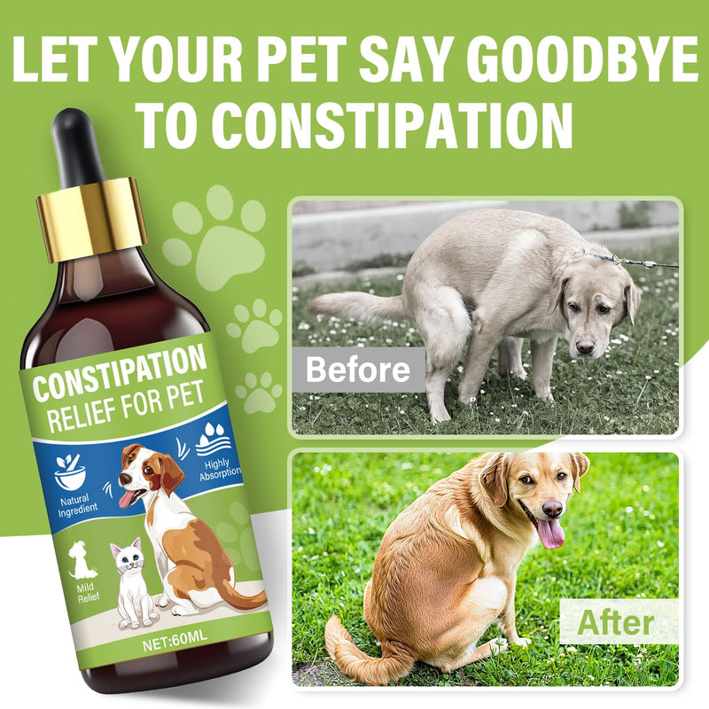 Cat Constipation Relief,Constipation Relief for Dogs & Cats - Cat Laxative - Cat Stool Softeners for Digestive Health - 100% Natural Gentle Supplement - 60ml - BeesActive Australia