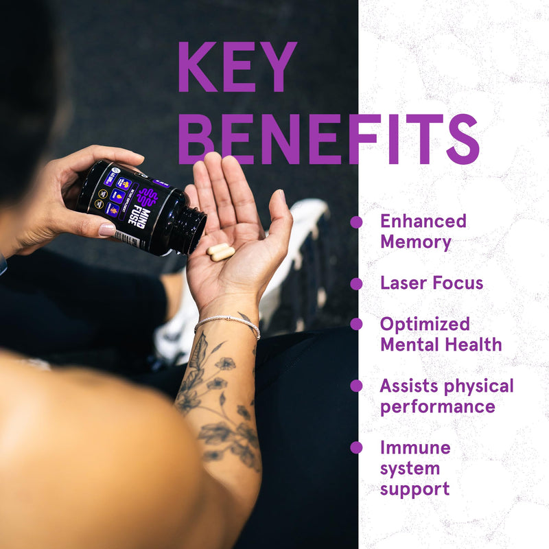 Nootropic Memory Booster Supplement for Adults - Lion’s Mane Capsules with Omega-3, Ashwagandha & L-Theanine for Focus & Memory - Gluten-Free 60 Capsules 1