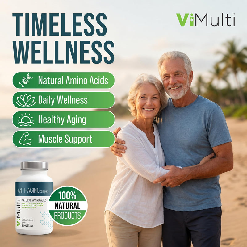 ViMulti Anti-Aging Complex - Amino Acid Dietary Supplement - 60 Capsules | Joint And Cellular Wellness, Daily Vitality, Skin Elasticity, Formulated With Multiple Amino Ingredients, 2 Capsules Daily 60 Count (Pack of 1)