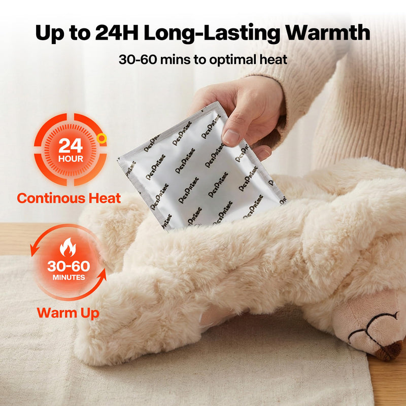 pet prime 12-Pack Disposable Dog Heating Pads for Heartbeat Toy for Puppy Air-Activated Warmth for Canine Separation Anxiety Compatible with Plush Toys, Up to 24H Heat Self-Heat Pad Refills - 12 Pack