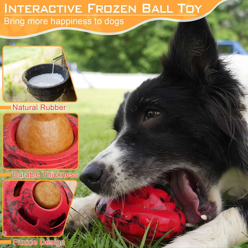 Dog Toys to Keep Them Busy,Frozen Treat Dog Enrichment Toys,Slow Food Training to Relieve Boredom and Stimulating,Dog Puzzle Treat Food Dispensing Ball Toy for Small Medium Large Dogs Red - BeesActive Australia