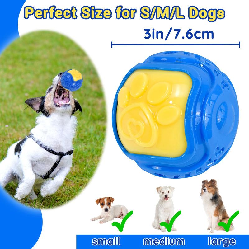 Dog Balls, Squeaky Balls for Dogs 3” Interactive Chew Toy for Aggressive Chewers Puppy Ball Toys Relieves Anxiety and Clean Teeth, BPA Free Non-Toxic Dog Toys for Large and Small Dogs - BeesActive Australia