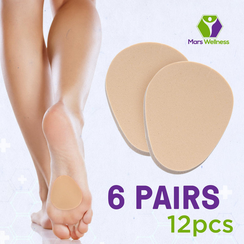 Metatarsal Firm Tan Foam Foot Pad - 1/4" Thick Foam Pad Cushions - 6 Pairs (12 Pieces) 2.25 Inch wide x 2.75 Inch long