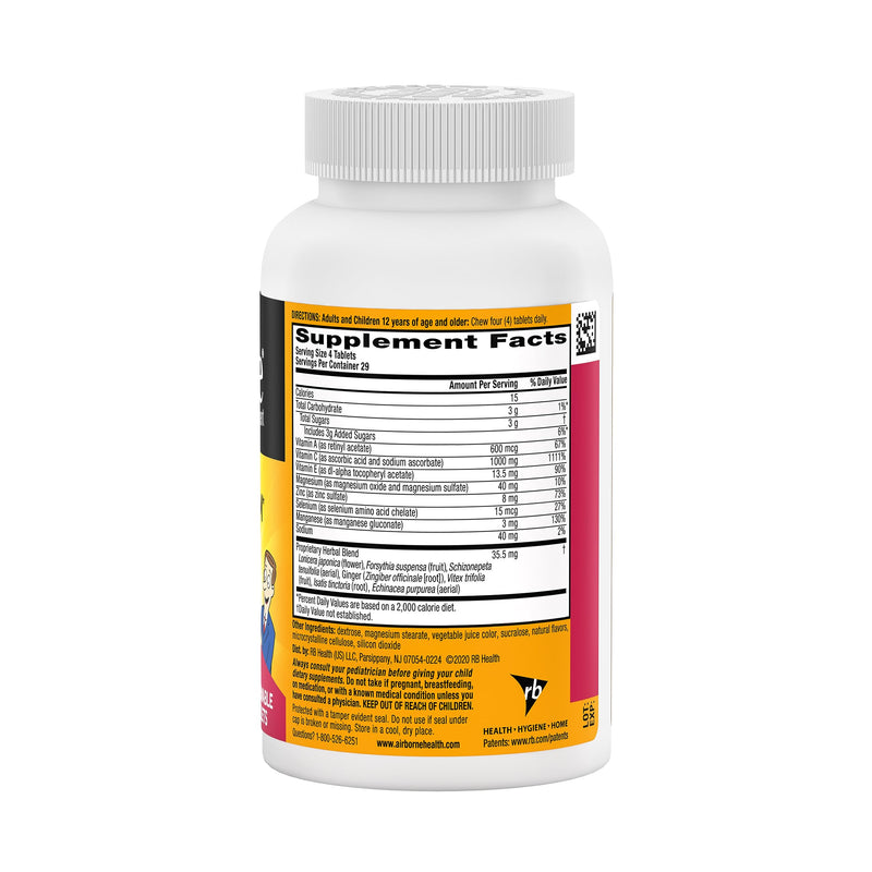 Airborne 1000mg Vitamin C with Zinc, Immune Support Supplement with Powerful Antioxidants Vitamins A C & E - 116 Chewable Tablets, Very Berry Flavor 116 Count - BeesActive Australia