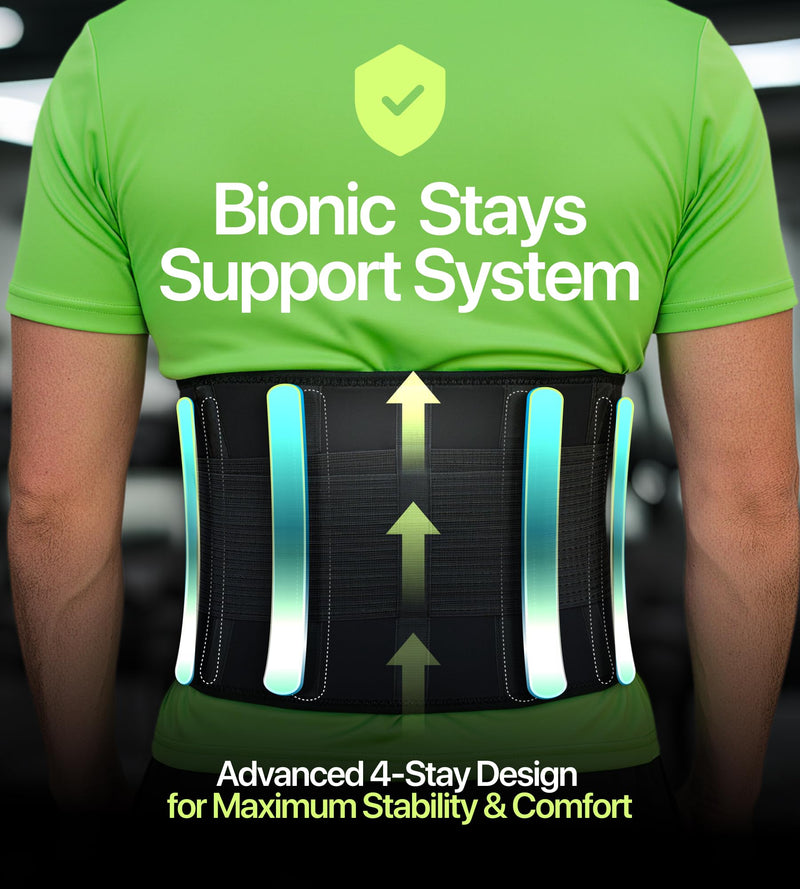 Plus Size Lower Back Brace 4XL - The Most Effective Back Pain Relief for Men & Women, Adjustable Lumbar Support Belt for Injury Prevention, Sciatica, Scoliosis, Herniated Disc Back Belt