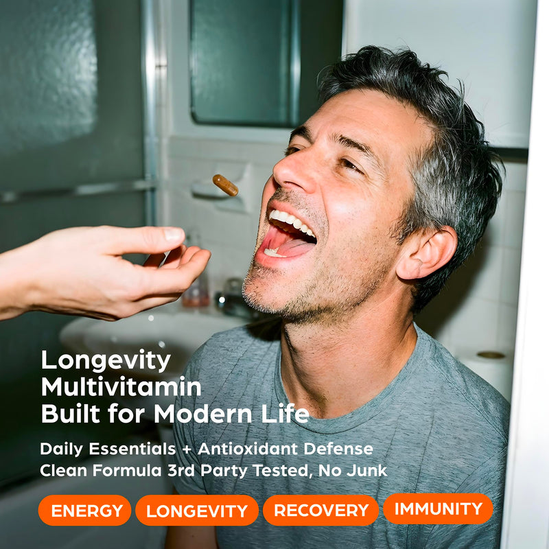 PS Longevity Methylated Multivitamin, B Vitamins & CoQ10, 60 Day Starter | 3rd party tested, 27 nutrients for cellular health, energy & memory for men & women, gluten free, vegan, non-GMO, no plastic 60-Day Starter