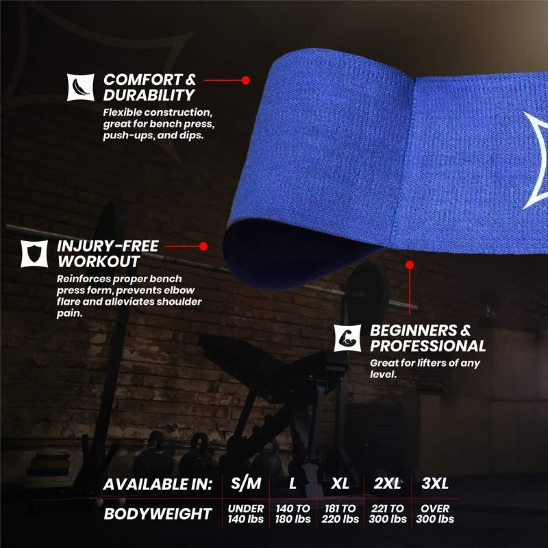 Reactive Sling Shot Mark Bell Bench Press, Dips, and Push Ups – (Level 2 Tension) X-Large Blue - BeesActive Australia