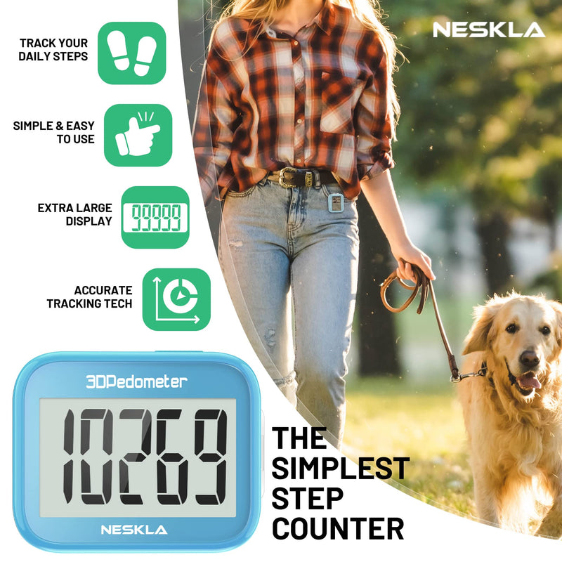 3D Pedometer for Walking, Simple Step Counter with Large Digital Display, Step Tracker with Removable Clip Lanyard, Accurately Track Steps for Men Women Kids Adults Seniors - BeesActive Australia
