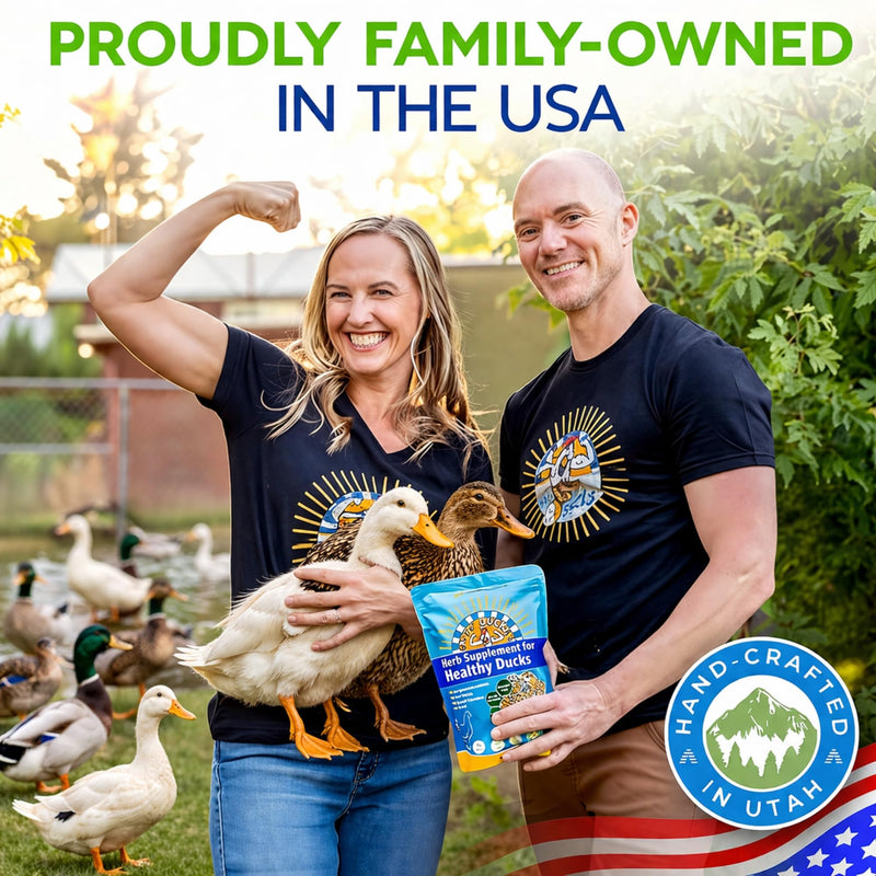 Buff Clucks Herb Supplement for Ducks - Natural Waterfowl Treat, Botanical Duck Feed Additive, Plant-Based Flock Support for Egg Production, Feather Health & Daily Wellness, Handcrafted in USA (12 oz)