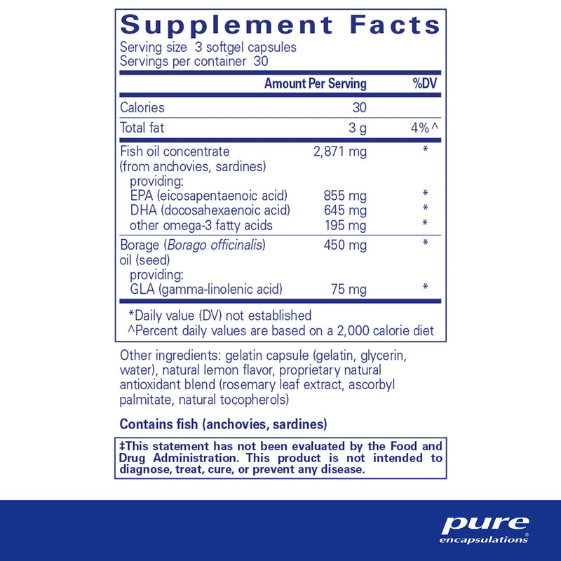 Pure Encapsulations VisionPro EPA/DHA/GLA | Supports Natural Tear Production and Retention of Eye Moisture* | 90 Softgel Capsules 90 Count (Pack of 1) - BeesActive Australia