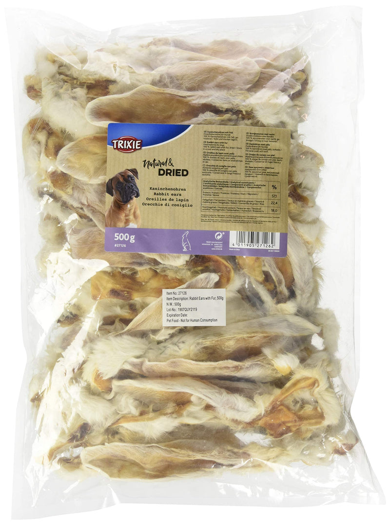Trixie 27126 rabbit ears with fur, 500 g - BeesActive Australia