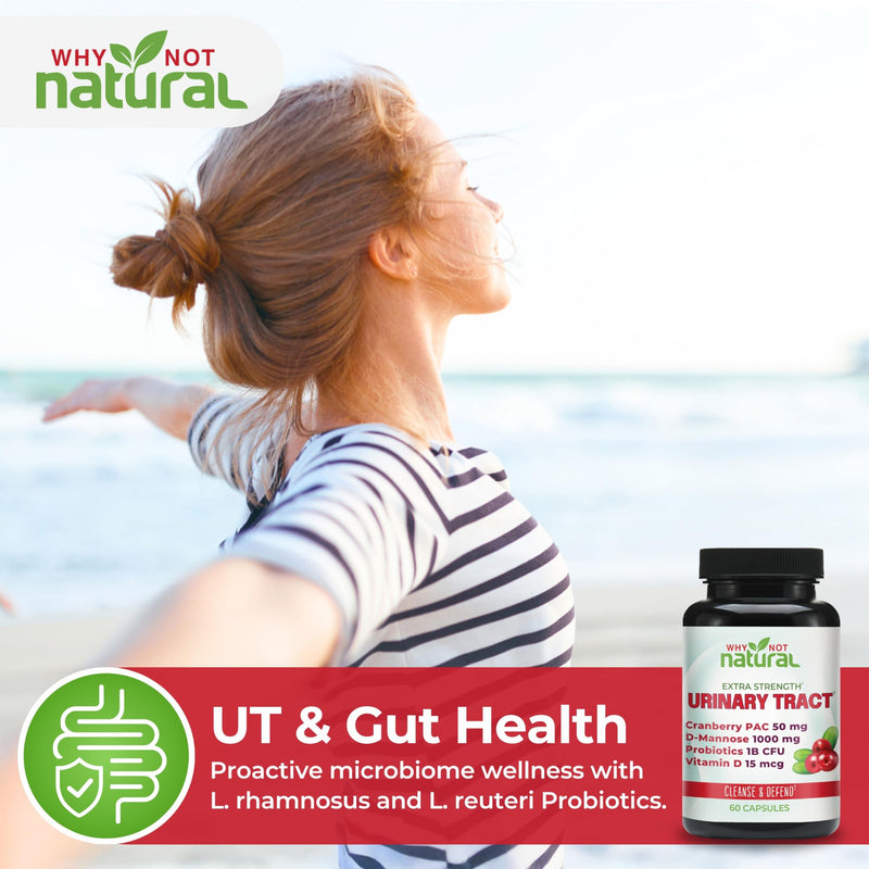 Why Not Natural 5-in-1 UTI Pills with D Mannose, Cranberry PAC Extract, Probiotics and Vitamin D - Urinary Health Formula for Women and Men - BeesActive Australia