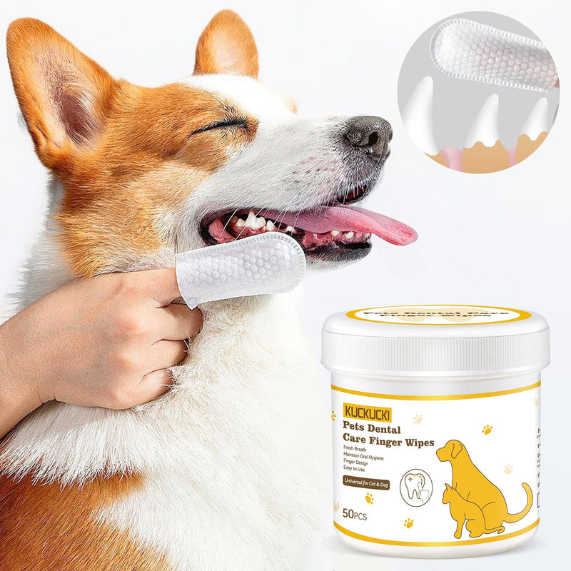 KUCKUCKI Grooming Wipes for Dogs, 50 Wet Wipes for Pets, Teeth Cleaning Wipes, Hypoallergenic Tear-Resistant Natural with Aloe Vera Cleaning Wipes Cats for Teeth, Ears, Eyes - BeesActive Australia
