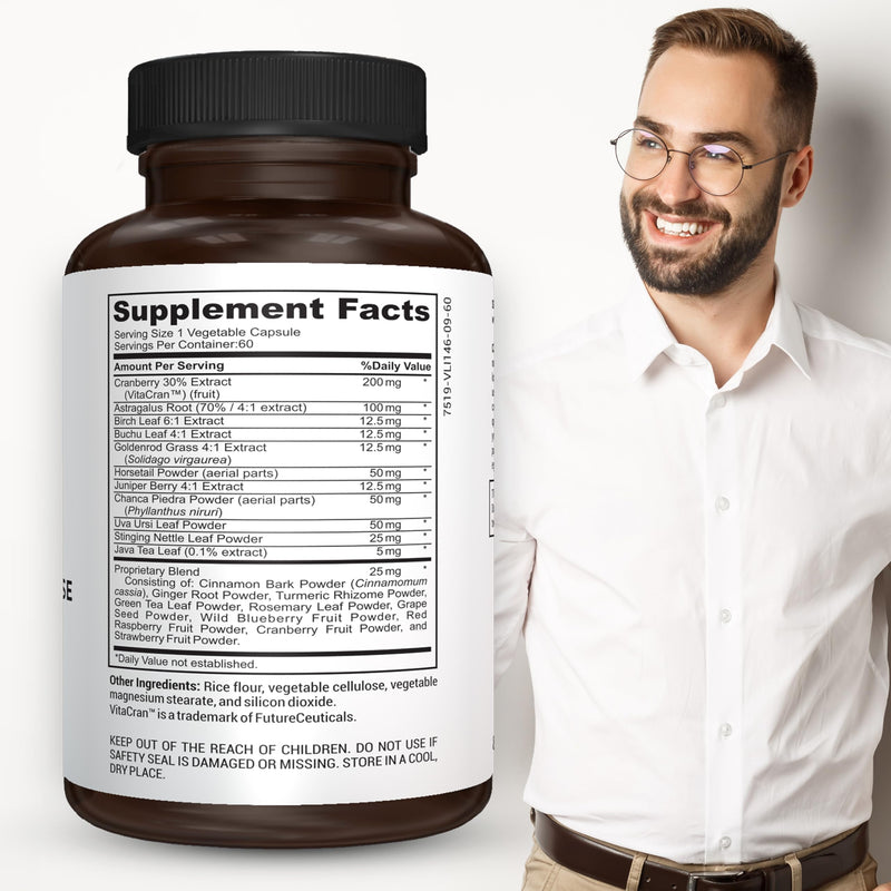 Kidney Defense Supplement - Kidney Cleanse & Detox Vitamins with Chanca Piedra, Astragalus Root, Cranberry Extract, Stinging Nettle Leaf, Horsetail Powder, Juniper Berry & More - 60 Caps