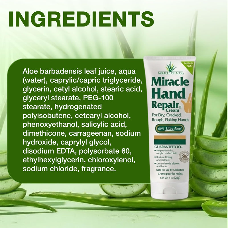 Miracle Foot Repair Cream, 8 oz + 1 oz Miracle Hand Repair, Healing Aloe Vera Lotions for Dry, Cracked Hands and Feet (8 oz Foot Cream + 1 oz Hand Cream) Foot Combo Pack - BeesActive Australia