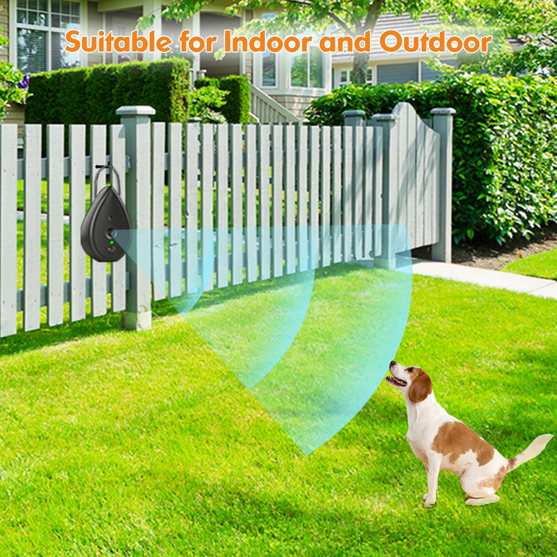 Anti Barking Device for Dogs, Rechargeable Bark Box Ultrasonic Barking Deterrent with 3 Level Modes/Irregular Ultrasound Frequency/Automatically Electronic Dog Whistle Stop Neighbors Dog from Barking Black Anti Barking Device