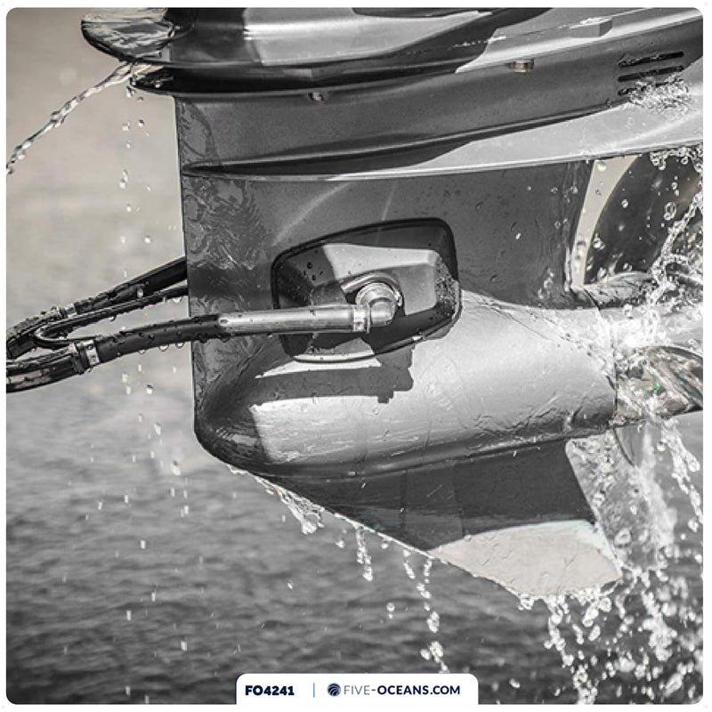 Five Oceans Outboard Motor Muffs, Boat Motor Flusher, Black PVC Marine Grade Muffs, Coated Steel Bracket, Includes Garden Hose Connector & Quick Connect Adapter Dual-Feed Rectangular Muffs - BeesActive Australia