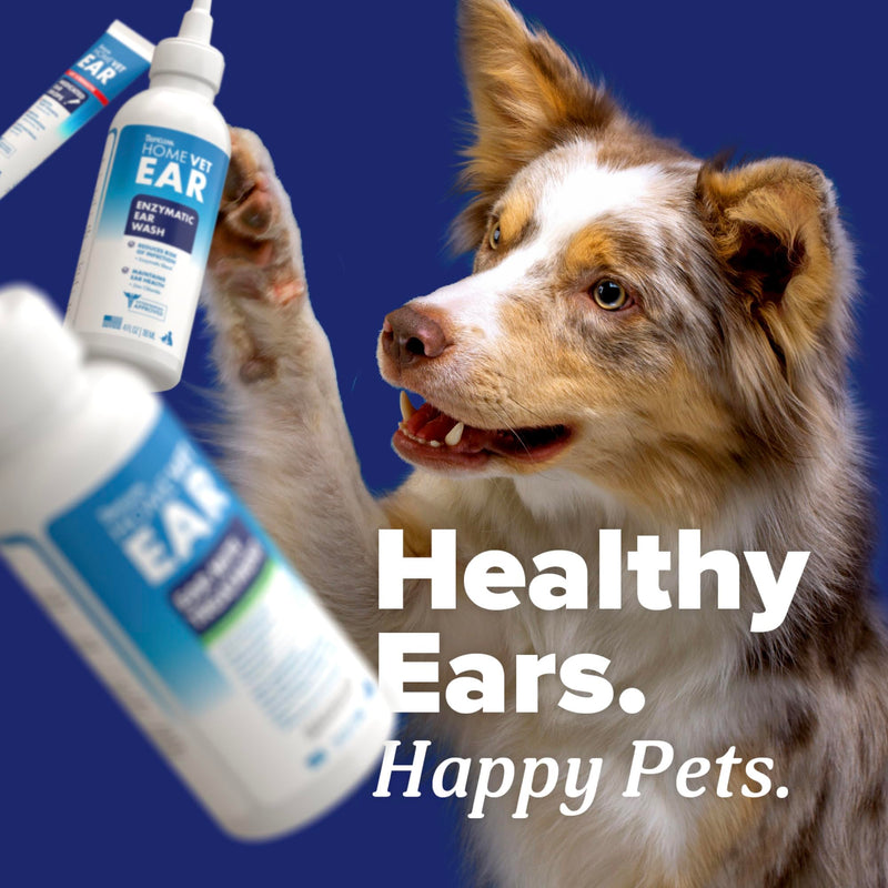 TropiClean HomeVet Medicated Ear Drops for Dogs, Vet Recommended Yeast & Fungal Treatment, Daily Dog Ear Cleaner, USA Made, 2 oz Medicated Ear Drops, 2oz