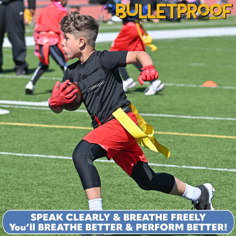 Bulletproof: World’s Thinnest Most Breathable Mouthguard is 3X Stronger! BJJ Lacrosse Football Basketball MMA Wrestling Hockey Rugby Boxing Men Sports Mouth Guard Grinding Teeth Adult Youth Braces Retro Blue Gray