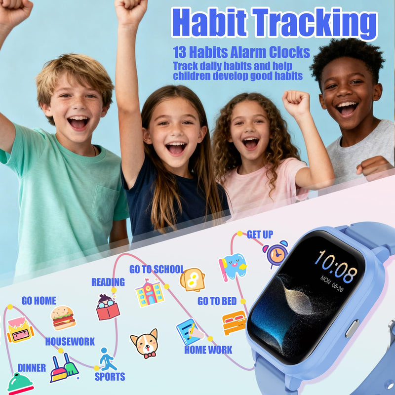 20+ Sports Modes Kids Smart Watch for Boys Girls, IP68 Kid Watch with Bluetooth Call, Kids Fitness Tracker with APP, Heart Rate Sleep, Pedometer, Class Mode, Alarm, 14 Games, Teens Festival Party Gift Blue - BeesActive Australia