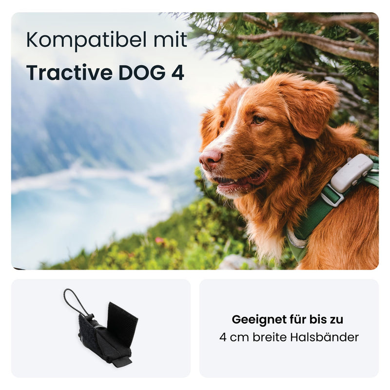 Tractive tracker bag. Securely attach your GPS tracker for dogs to the collar (including Velcro straps), black - BeesActive Australia