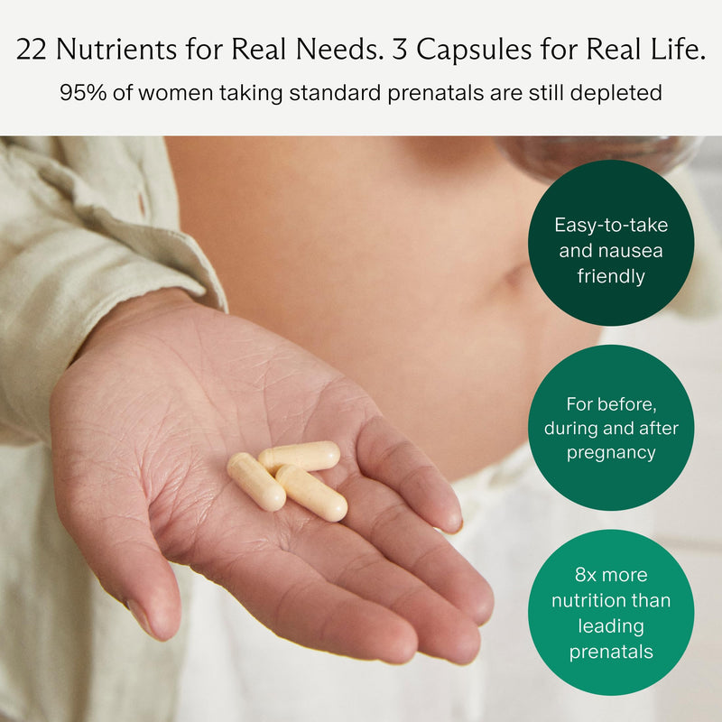 Needed. Multivitamin for Prenatal, Prenatal Multi Capsule, 30-Day Supply | Pregnancy, Breastfeeding, Postpartum, Expertly-Formulated & Third-Party Tested Original