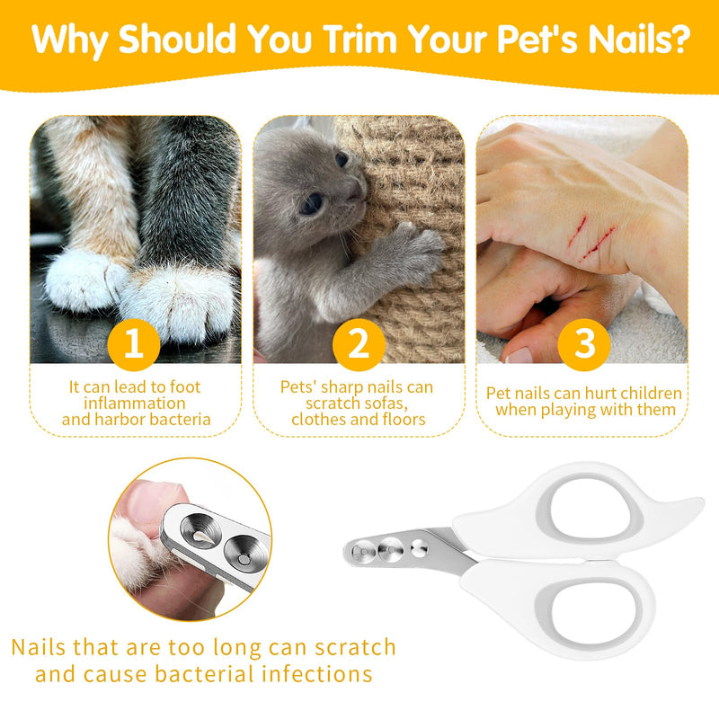 Cat claw scissors, stainless steel cat nail cutter, double hole cat nail scissors, fixable safety cat claw cutter, professional cat claw cutter, gray for dogs, cats, small animals, beginners - BeesActive Australia