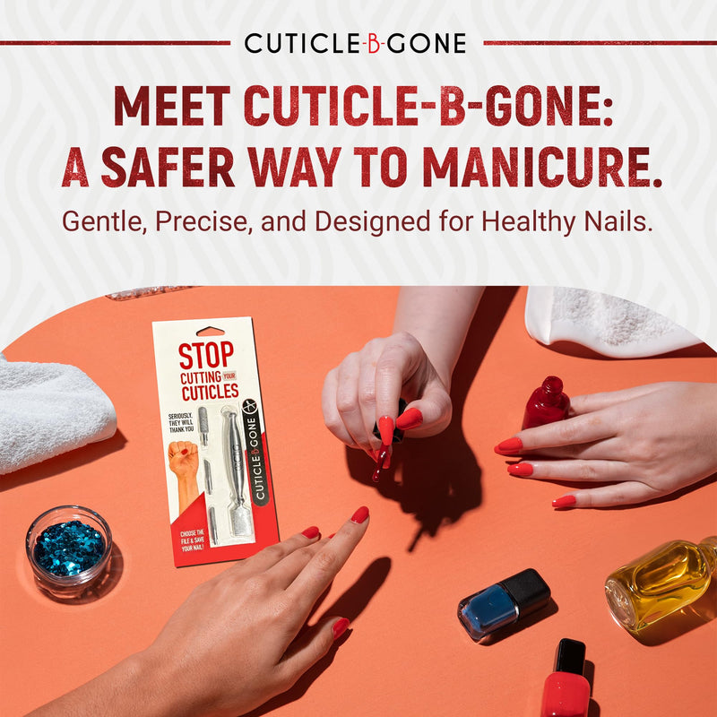 Nail Care & Cuticle Remover Tool with Interchangeable Attachments, At Home or Travel Ready, Gentle Cuticle & Hangnail Grooming for Finger Nails & Toe Nails