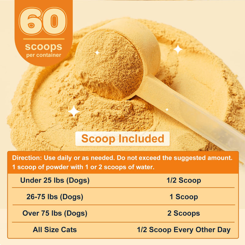 Pumpkin for Dogs - Natural Fiber for Dogs and Cats, with Apple, Dog Probiotics for Digestive Health, Support Firm Stool, Diarrhea, Constipation, Add Water to Make Pumpkin Puree for Dogs, 10.58 oz 60 Scoops - PawsPlanet Australia