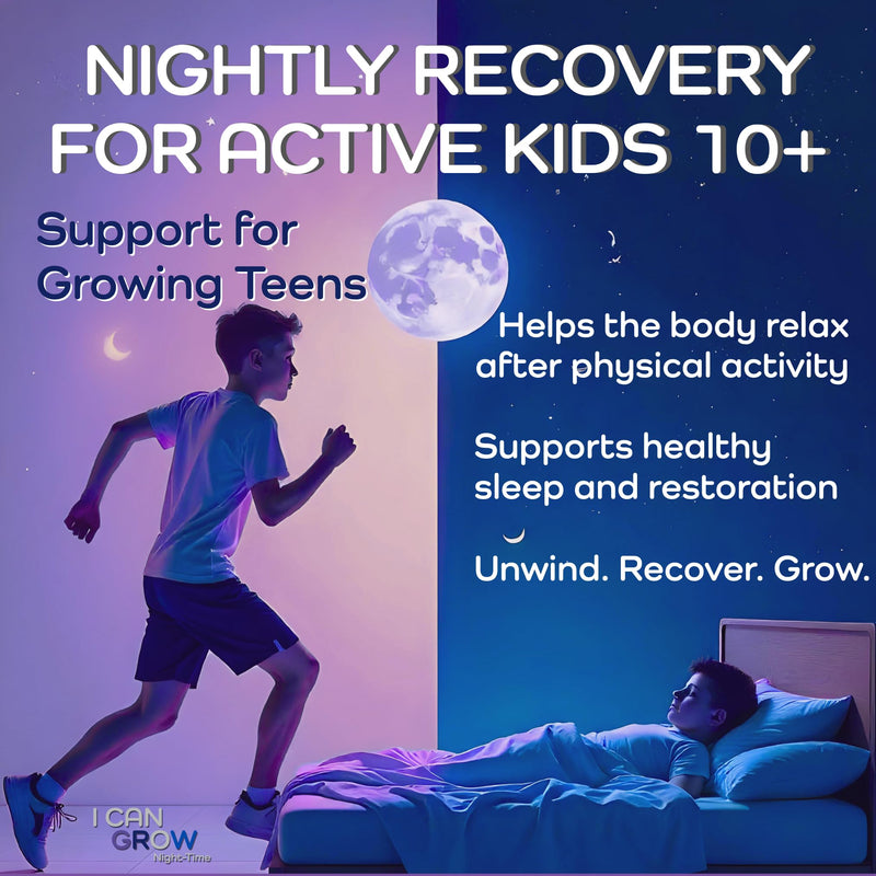 I Can Grow NightTime Kids Vitamins Multivitamin Sleep Aid | Magnesium for Kids with Magnesium Bisglycinate | Natural Calm & Recovery | magnesio complex | Vitaminas para Niños con Glicinato de Magnesio