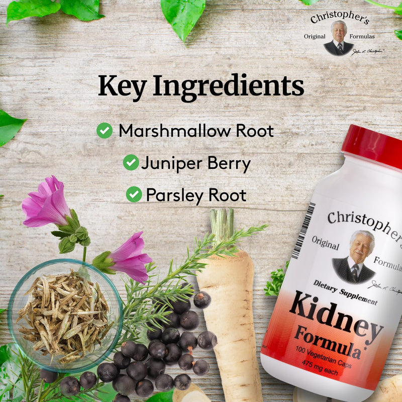 Christopher's Original Formulas Kidney Formula - Cleanse Detox & Repair Formula - Herbal Blend Support - Pack of 3 100 Count (Pack of 3)