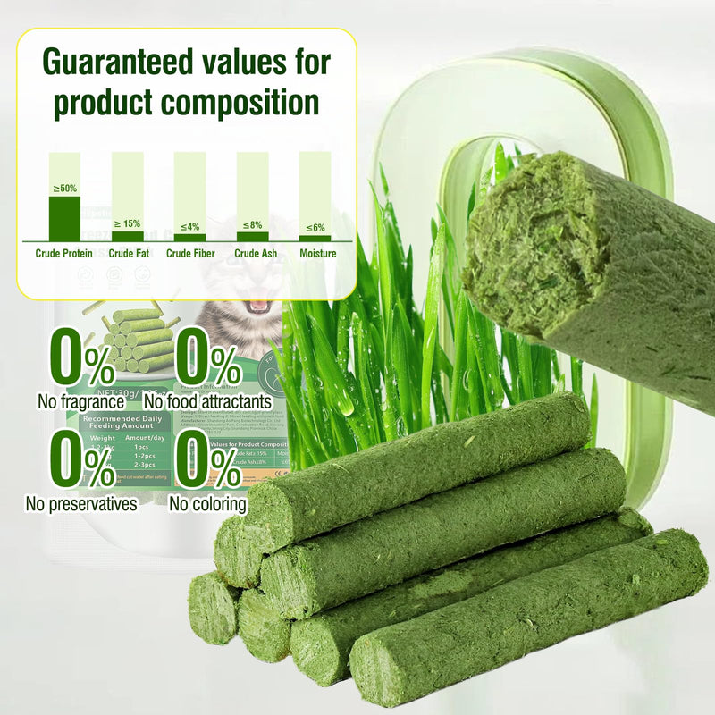 30g Cat Grass Sticks, Delicious Cat Grass Teething Stick Edible Cats Chew Toy Cat Treats Snack for Teeth Cleaning and Hairball Removal 30g