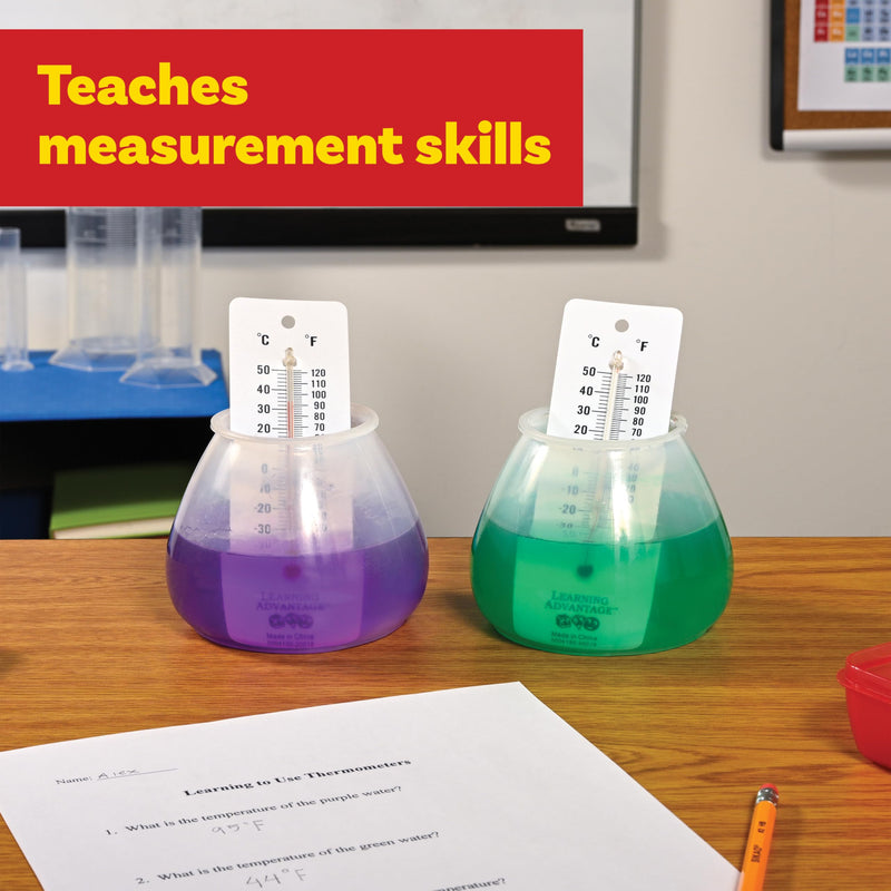 LEARNING ADVANTAGE Student Thermometers - Set of 10 - Dual-Scale - Mercury-Free - Easy To Read, Thermometers for Indoor Science and Classroom Use - BeesActive Australia