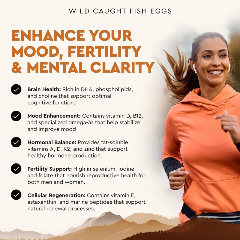 Ancestral Supplements Wild Caught Fish Eggs, Omega-3 Supplement, 180 Ct | 2400mg omega-3 fatty acids with EPA & DHA support brain, heart and fertility health, plus vitamin D, K2 and A. 180 Count (Pack of 1)
