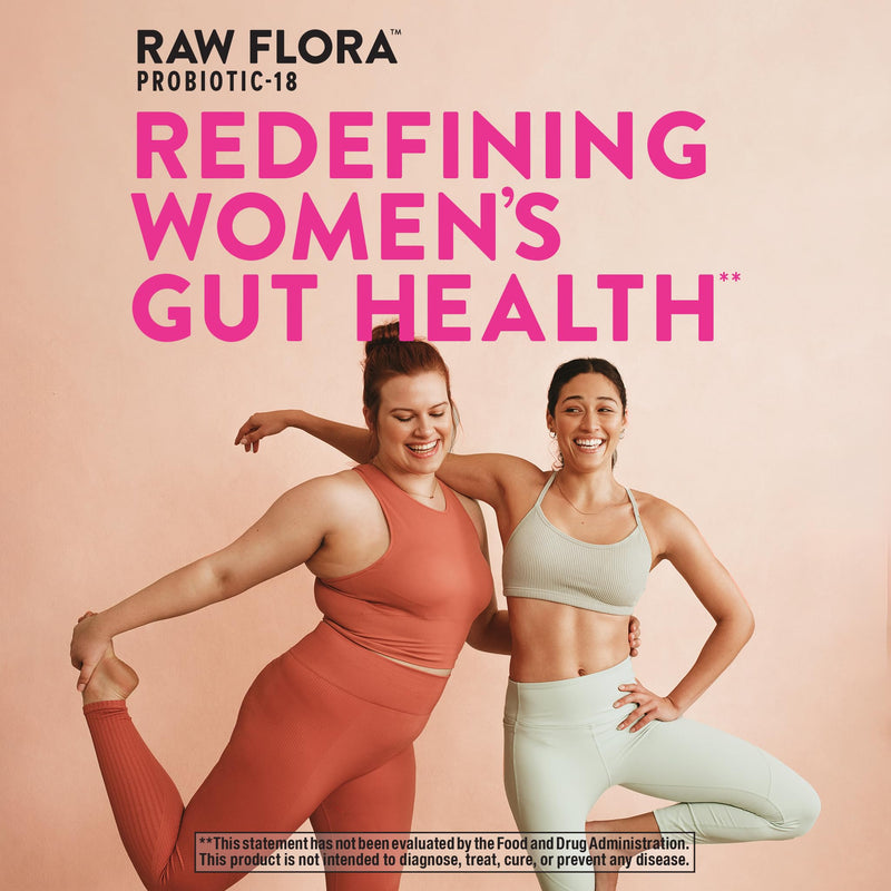 Raw Flora Probiotics for Women | 50 Billion CFU | 33 Capsules | with Cranberry and D-Mannose | Vegan, Non-GMO & Gluten Free Supplement