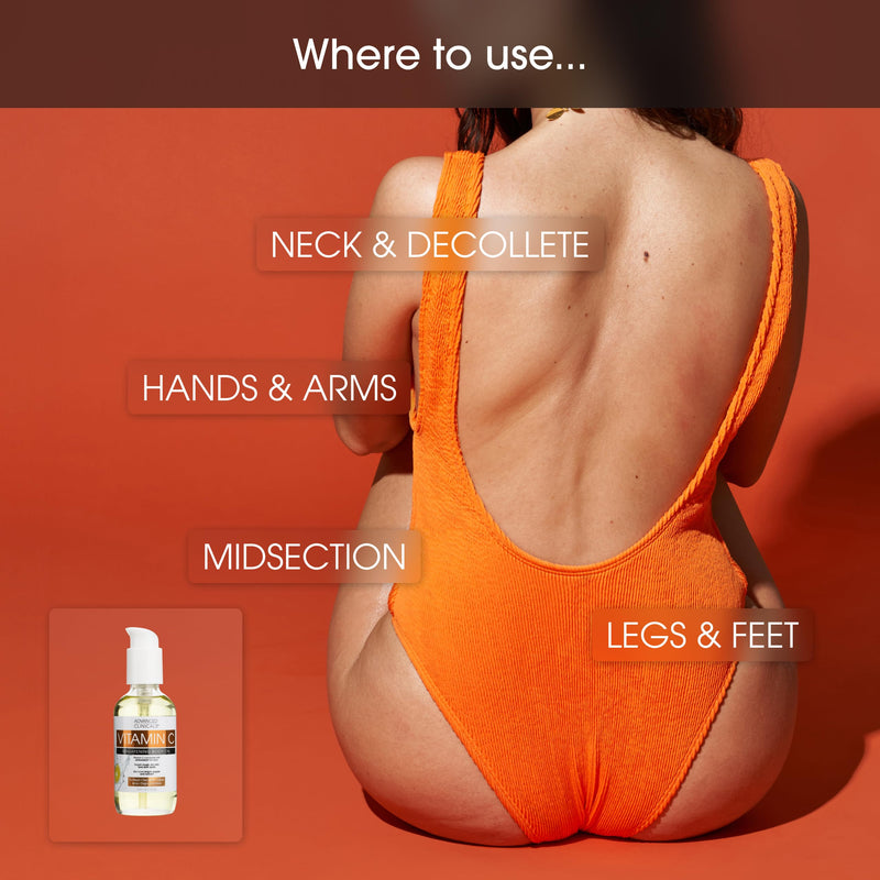 Advanced Clinicals Brightening Vitamin C Body Oil For Women & Men | Vitamin C Glow Oil Skin Care Body Moisturizer With Vitamin E + Botanicals To Help Improve Look Of Dark Spots + Dry Skin, 3.8 Fl Oz Vitamin C Brightening Body Oil 3.8 Fl Oz (Pack of 1)