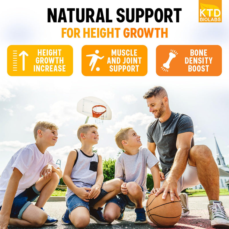 Kids Height Growth Support Capsules – Extended Supply Development Formula with Calcium, Vitamin D3 & Zinc – Bone & Nutrition Support for Kids & Teens – Amino Blend – 120 Capsules 120 Count (Pack of 1)