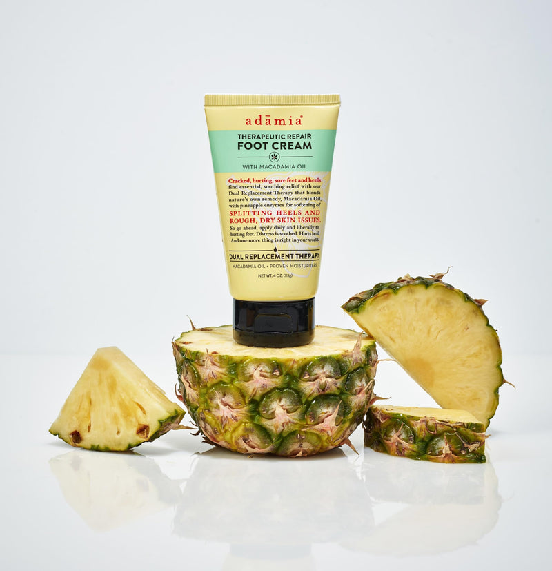 Adamia Therapeutic Repair Foot Cream with Pure Macadamia Oil, 4 Ounce Tube - Fragrance Free, Paraben Free, Non GMO - BeesActive Australia