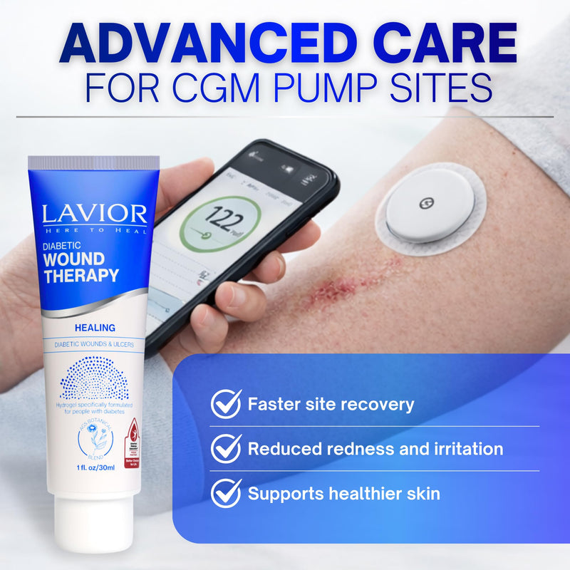 LAVIOR Diabetic Wound Therapy 1oz – Natural Botanical Hydrogel for Cuts, Scrapes, Ulcers, CGM Site & Deep Wounds – Fast Healing – Inula Viscosa – ADA Endorsed, Podiatrist Tested, Vegan, Made in USA 1 Ounce - BeesActive Australia