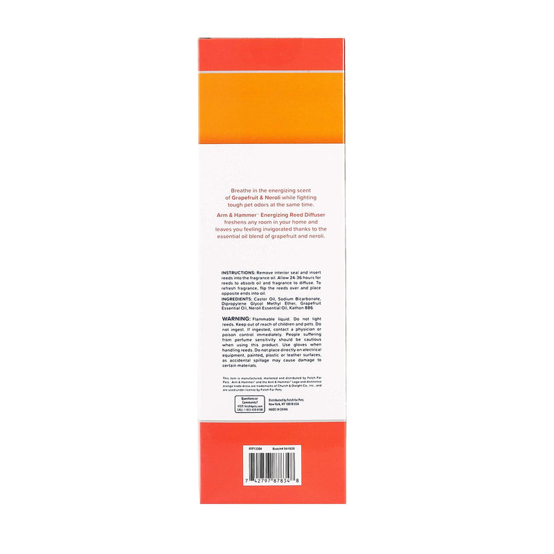 Arm & Hammer for Pets Air Care Energizing Reed Diffuser for Pets | 4 FL Oz Grapefruit Neroli Reed Diffuser to Eliminate Pet Odors | Reed Diffuser for Easy and Effective Pet Odor Elimination - BeesActive Australia